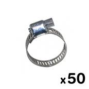 Collier ajouré Inox pour tuyau diamètre 8 mm - Boîte de 50 colliers